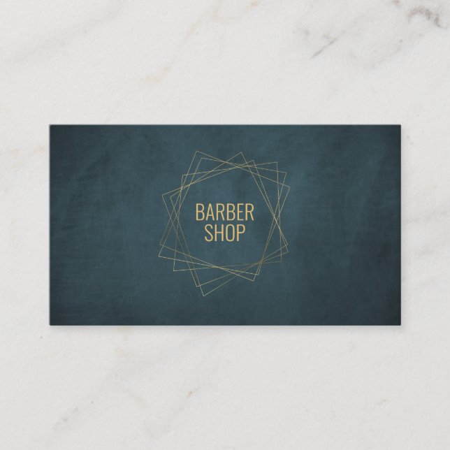 Barbershop luxury navy gold appointment template (Front)
