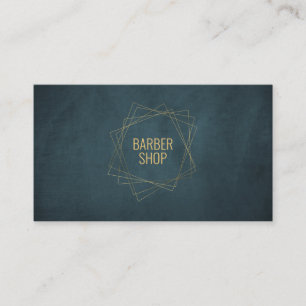 Barbershop luxury navy gold appointment template card