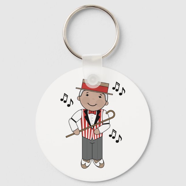 Barbershop Music Singer Gift Key Ring (Front)