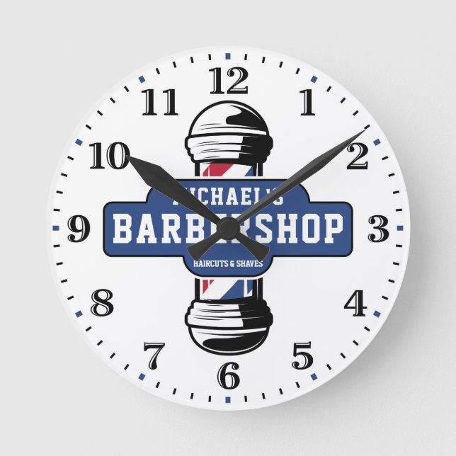 Barbershop Personalised Wall Clock (Front)