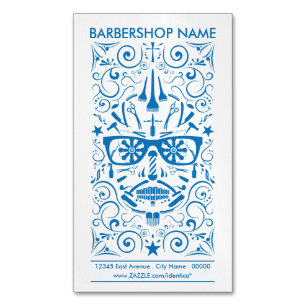 barbershop punk skull 	Magnetic business card