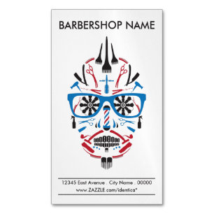 barbershop punk skull 	Magnetic business card