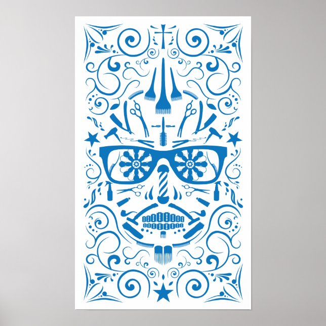 barbershop punk skull poster (Front)