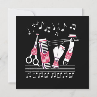Barbershop Quartet From Hairdresser Tools Gift Invitation