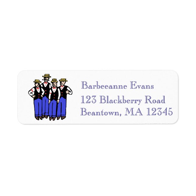 Barbershop Quartet Return Address Label (Front)