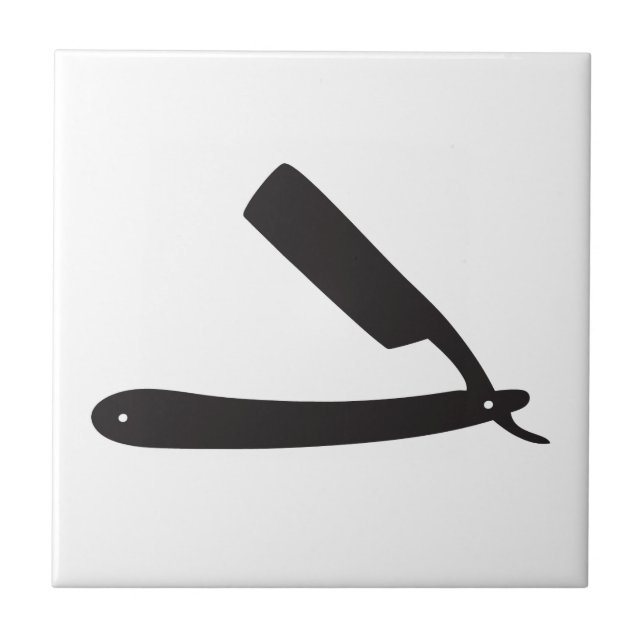 barbershop razor ceramic tile (Front)