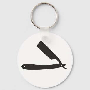 barbershop razor key ring