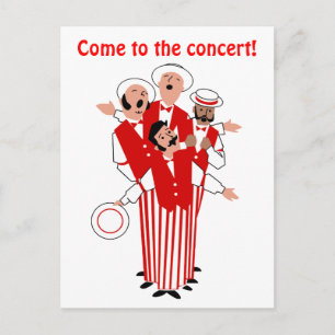 Barbershop Red Quartet Personalise Invitation