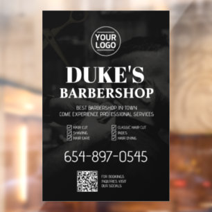 Barbershop Services Custom Walk In Window Cling