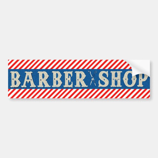 Barbershop Sign Bumper Sticker (Front)