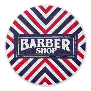 Barbershop Sign Ceramic Knob