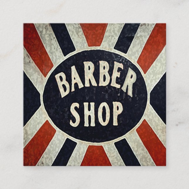 Barbershop Sign Square Personalise Business Card (Front)