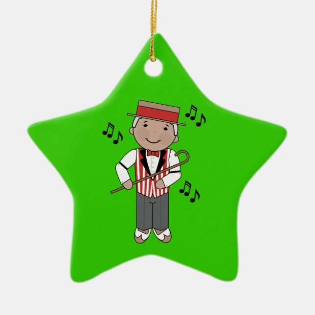 Barbershop Singer Music Christmas Ornament Gift (Front)