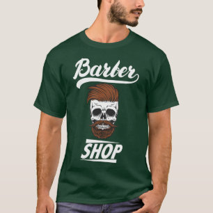 Barbershop Skull with Beard T-Shirt