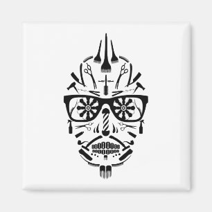 barbershop sugar skull magnet