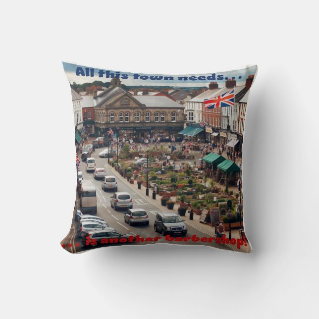 Barbershop Town Cushion (Front)