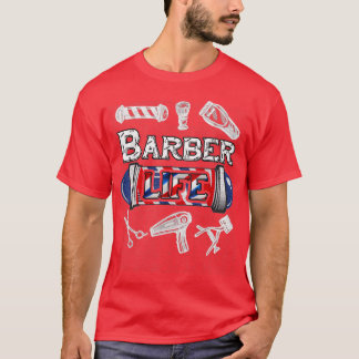 Barberx27s Pole Barber Hairstylist Hair Christmas T-Shirt