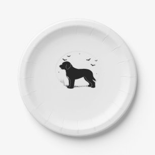 Barbet Dog � Halloween Moon Silhouette Oversized T Paper Plate