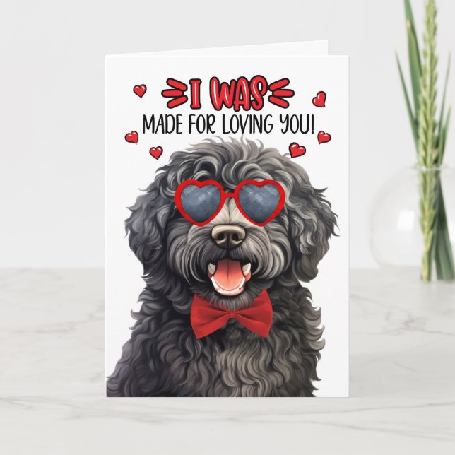Barbet Dog Made for Loving You Valentine Holiday Card (Front)
