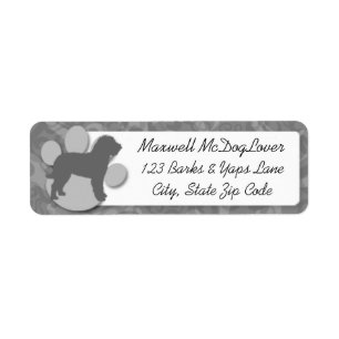 Barbet Silhouette Return Address Label