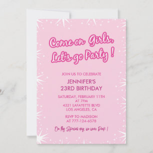 Barbi 23rd birthday invitations trendy Girl