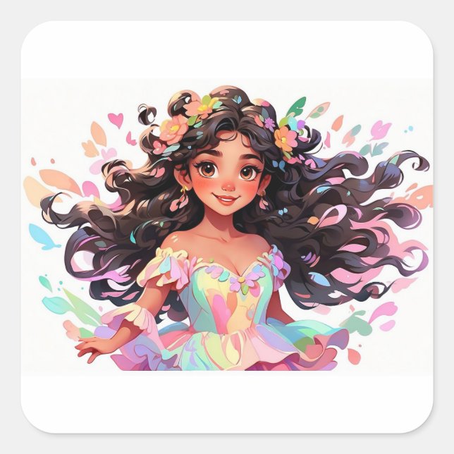 Barbie art square sticker (Front)