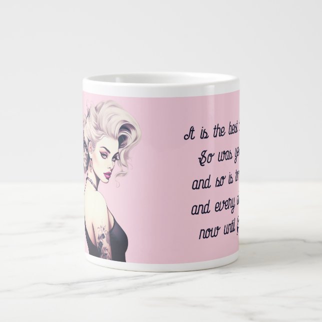Barbie-Inspired Pin-Up Large Coffee Mug (Front)