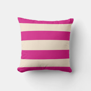 Barbie Pink and Antique White Stripes Cushion