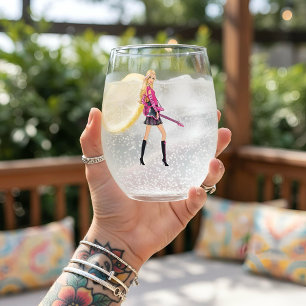 Barbie Stemless Wine Glass