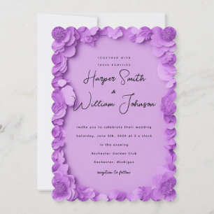 barbiecore floral wedding invitation