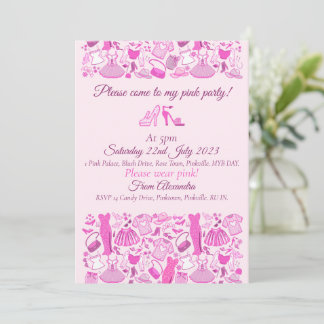 Barbiecore Pink and Hot Pink Fashion Invitation