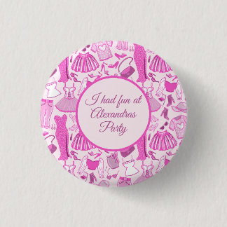 Barbiecore Pink and Hot Pink Fashion Pattern 3 Cm Round Badge