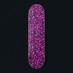 Barbiecore Pink Cheetah Leopard Animal Print    Skateboard<br><div class="desc">Always trendy hot pink solid colour. Wild safari and jungle animal print. Modern chic fine small cheetah,  leopard skin animal print in white and pastel mint and pink colour. Small cheetah leopard animal print. Barbiecore birthday party</div>