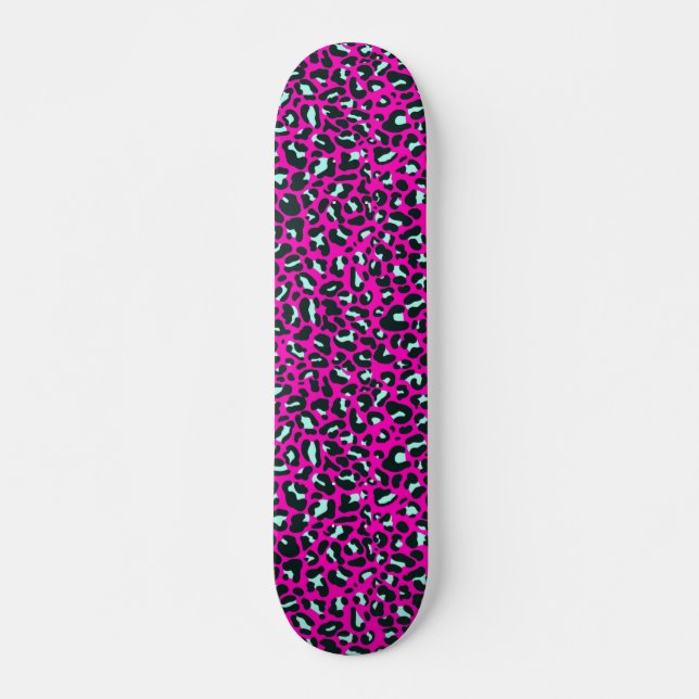 Barbiecore Pink Cheetah Leopard Animal Print    Skateboard (Front)