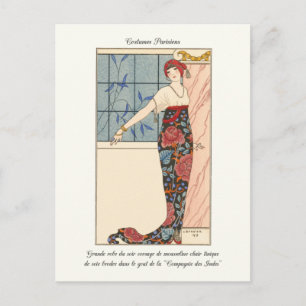 Barbier French Art Deco Fashion Illustration Postcard