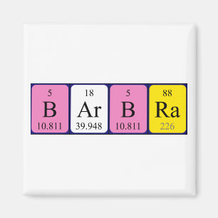 Barbra periodic table name magnet