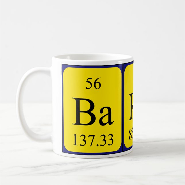 Barbra periodic table name mug (Left)