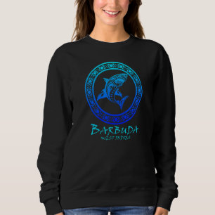 Barbuda West Indies Vintage Tribal Shark Vacation Sweatshirt