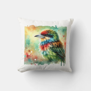Barbudo bird in the sunlight 110924AREF144 - Water Cushion