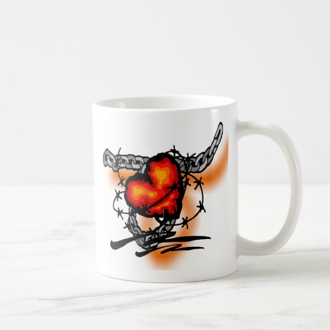 barbwire heart coffee mug (Right)