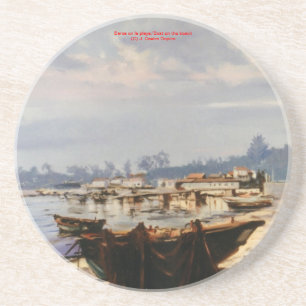 Barca en la playa/Boat on the beach Coaster