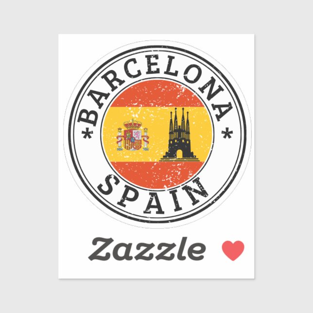 Barcelon Seal Sticker Round Flag For Laptop Book.. (Sheet)