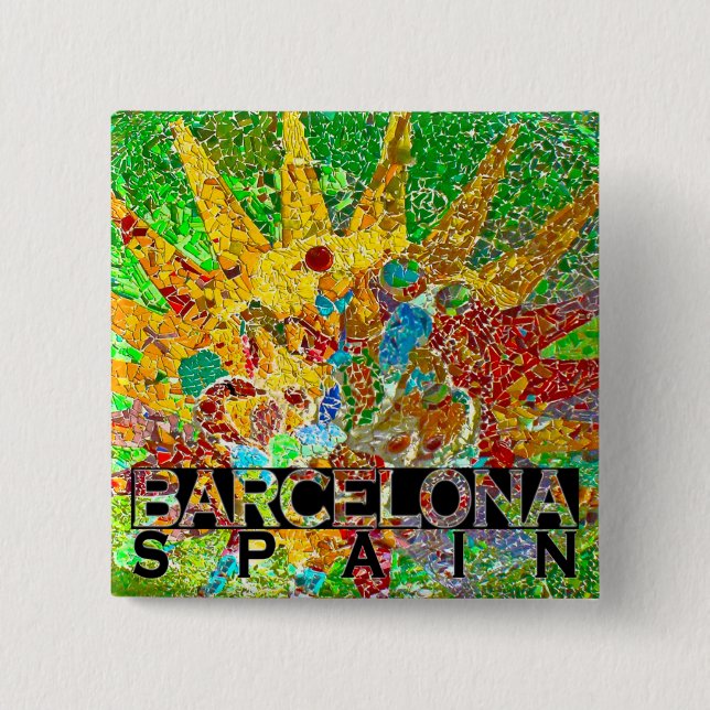 Barcelona 15 Cm Square Badge (Front)
