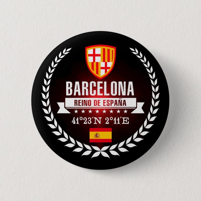 Barcelona 6 Cm Round Badge (Front)