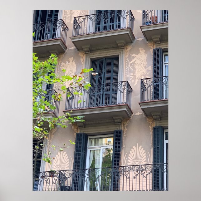 Barcelona Balconies Poster (Front)