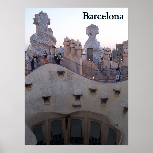 Barcelona Casa Milà by Antoni Gaudí Personalised Poster (Front)