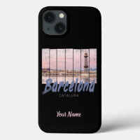 Barcelona Catalonia sunset Skyline Spain vintage