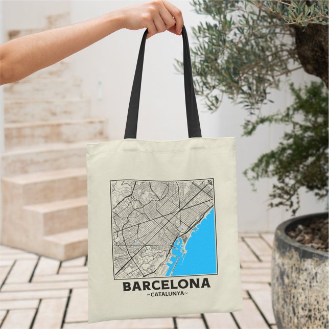 Barcelona, Catalunya City Map Tote Bag (Creator Uploaded)