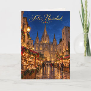 Barcelona Catedral Feliz Navidad Holiday Card