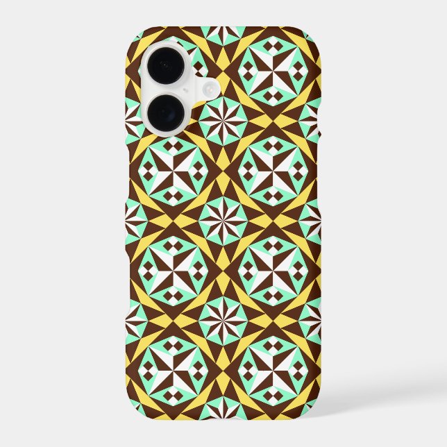 Barcelona cement tile in yellow, brown and blue (Back)